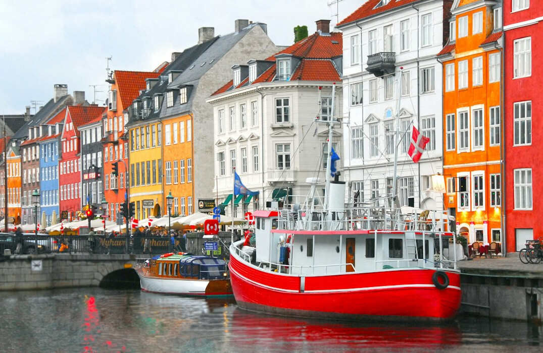 Colorful canal houses in Copenhagen