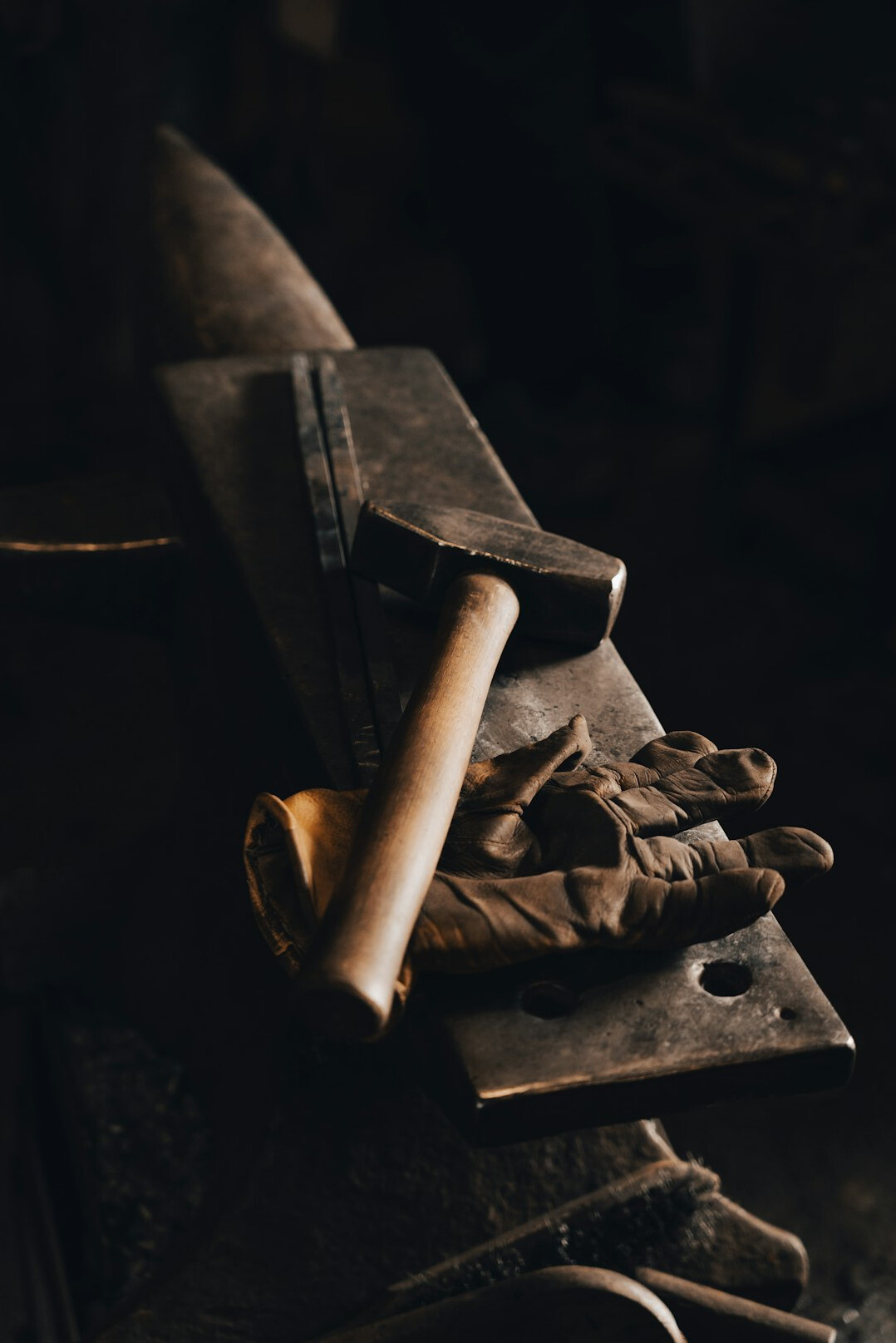 blacksmith forging metal