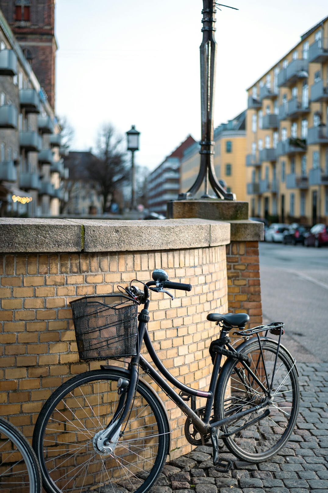 Bicycles parked on a Copenhagen street
