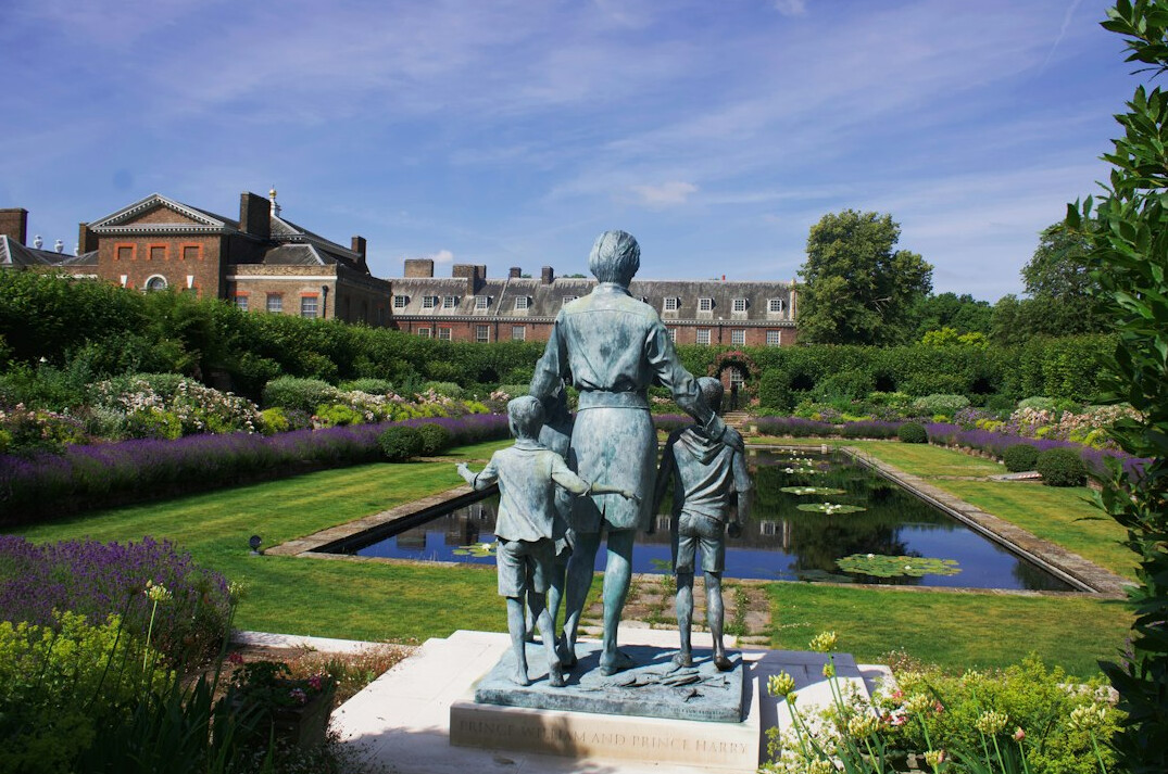 family in garden